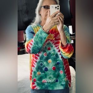 Tie Dye Xmas long sleeve tee